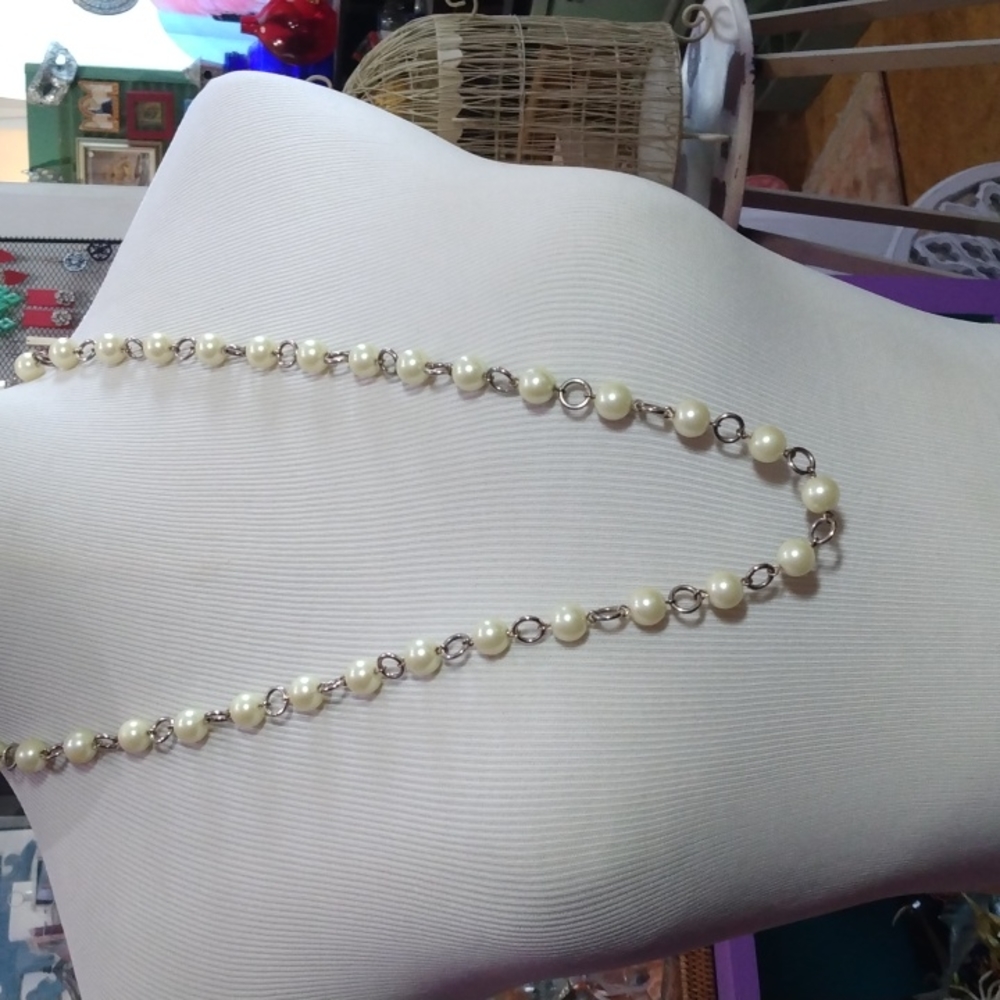 Faux pearl necklace